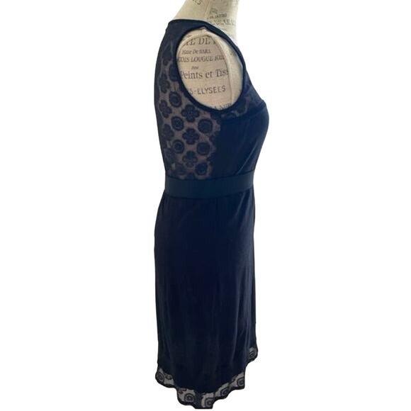 Authentic Italian See by Chloe Sleeveless Mesh Back Lace Body Dress Black Size 6 - Picture 3 of 7